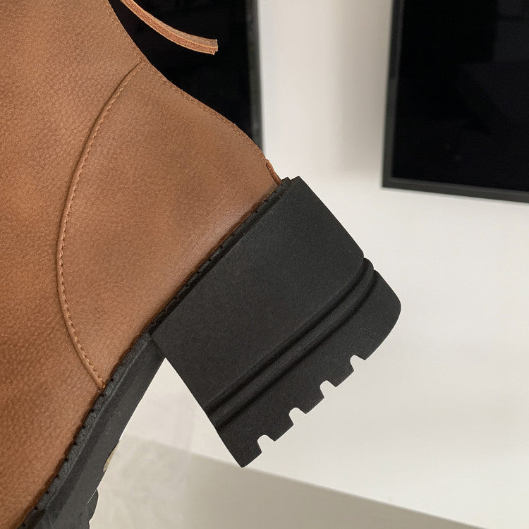 Karin Luna In Stock Versatile Round Toe Chunky Heel Ankle Boots