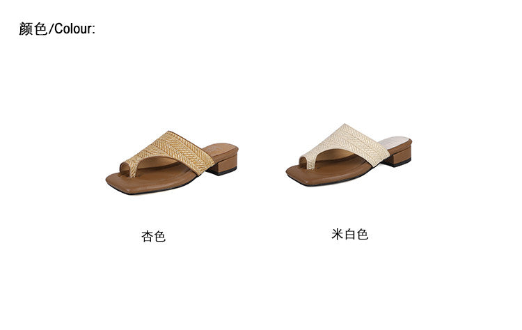 Karin Luna Bestseller  Popular  Data Hot-Selling Toe-Clip Straw Vacation Style Slippers