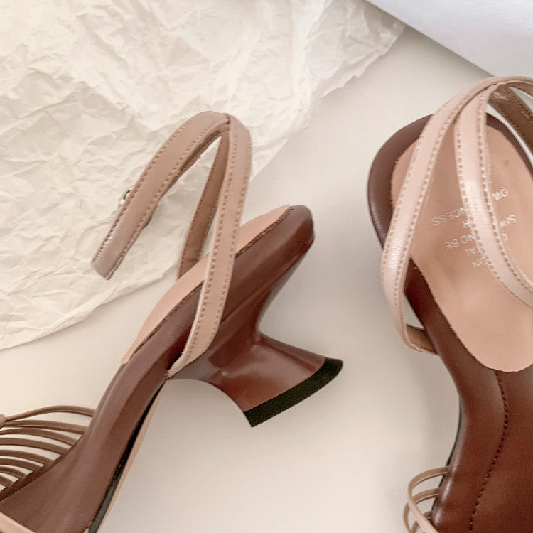 Karin Luna Data Hot Item  Comes with data plan included Hand-woven Square Toe Sofa Insoles Irregular Heel Sandals