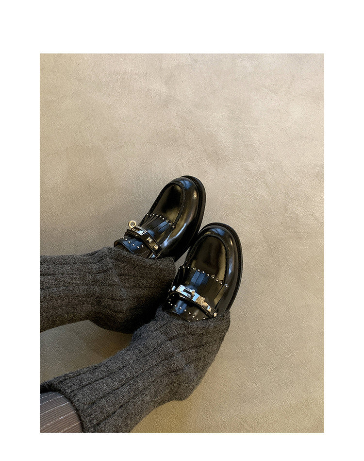 Karin Luna Casual Shoes Series~ Spot Goods Spot Goods Hot-selling Tassel Element Small Gold Buckle Single Shoes