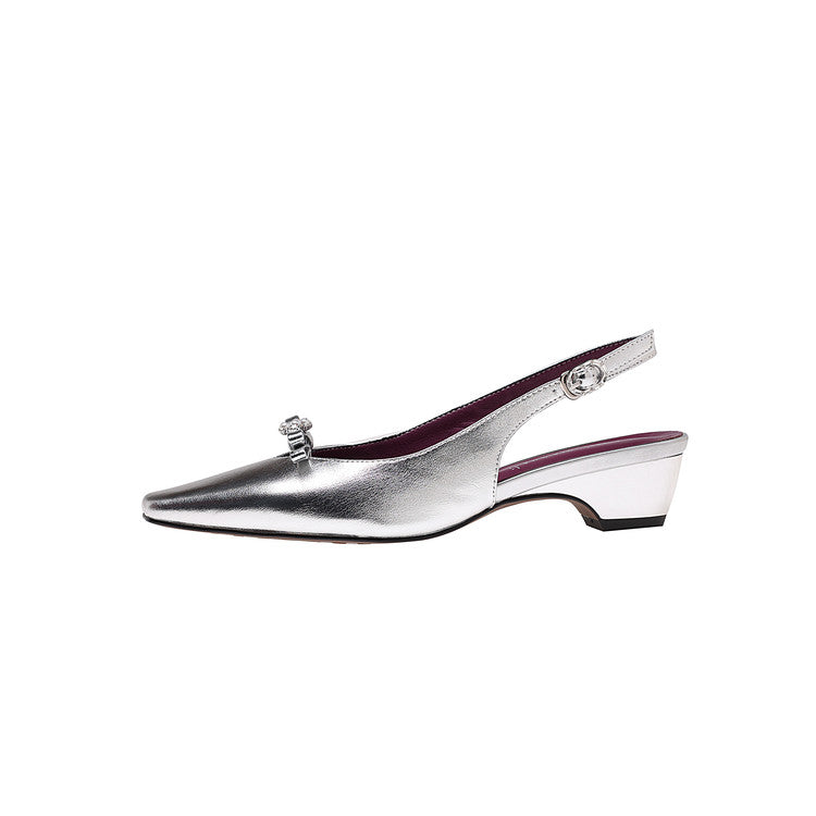 Karin Luna In Stock In Stock Sweet Bowknot Small Square Toe Chunky Heel Closed-toe Elegant Retro Sandals