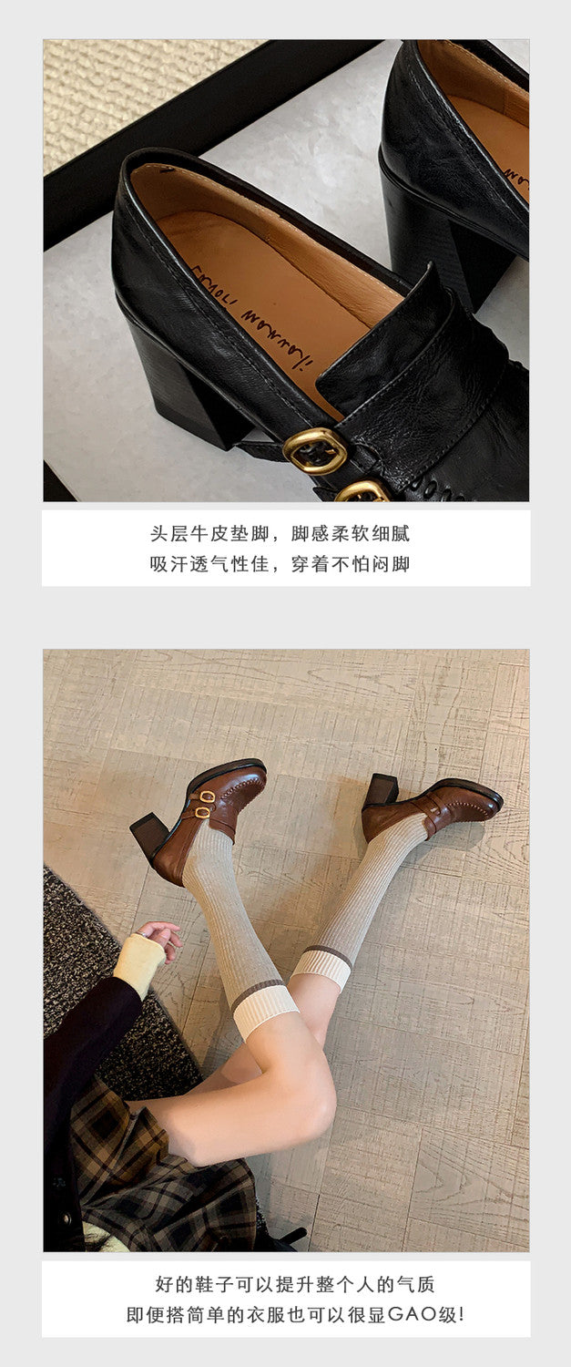 Karin Luna Bestseller Hot-Selling Derivative Edition Self-contained Strap Buckle Casual Loafers