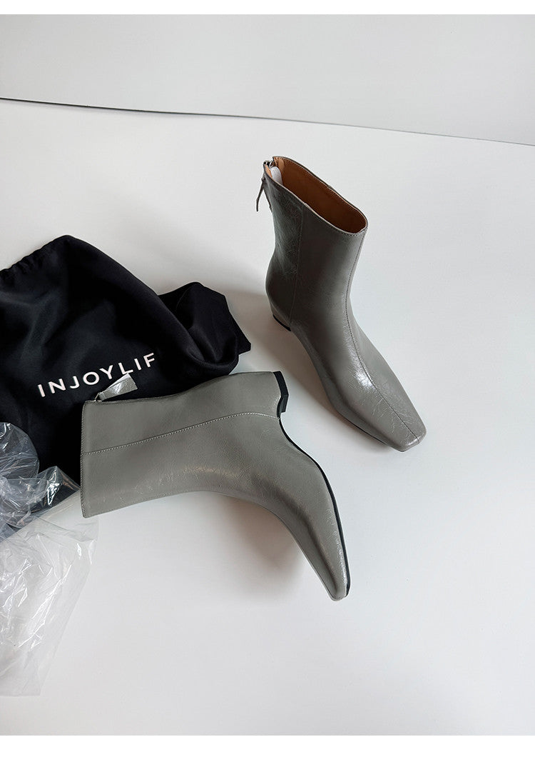 Karin Luna Basic Versatile  Square toe Hot-selling Short Boots