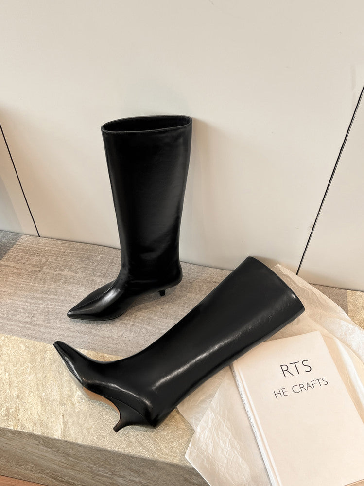 Karin Luna In Stock In Stock    Stunning Elegant Style Kitten Heel Straight Long Boots
