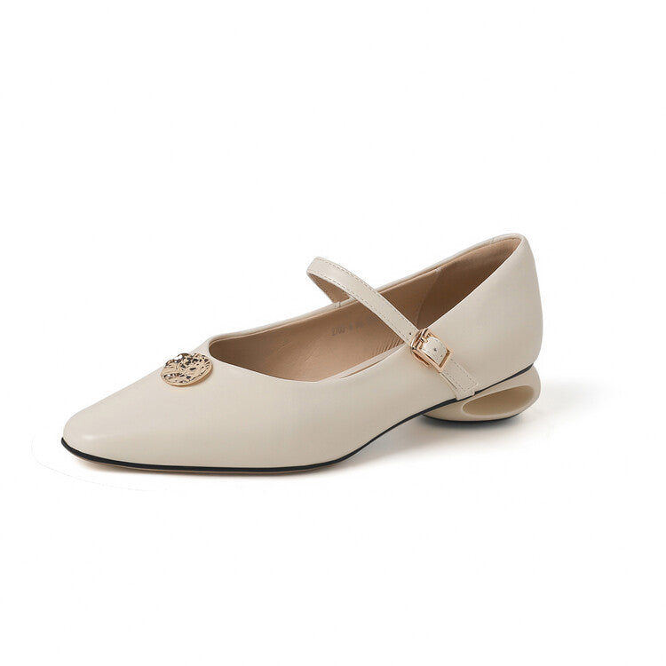 Karin Luna Camellia Story~In stock  Full Leather Shallow Mouth Single Shoes