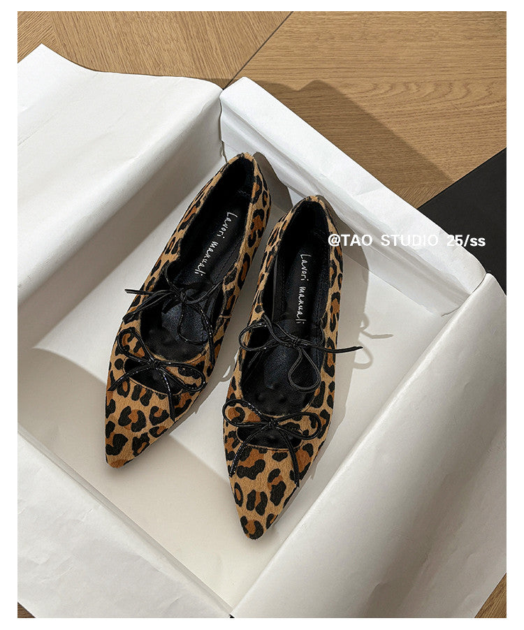 Karin Luna In Stock Spot Goods  Hot-selling Element Bowknot Square Toe Pointed Toe Single Shoes