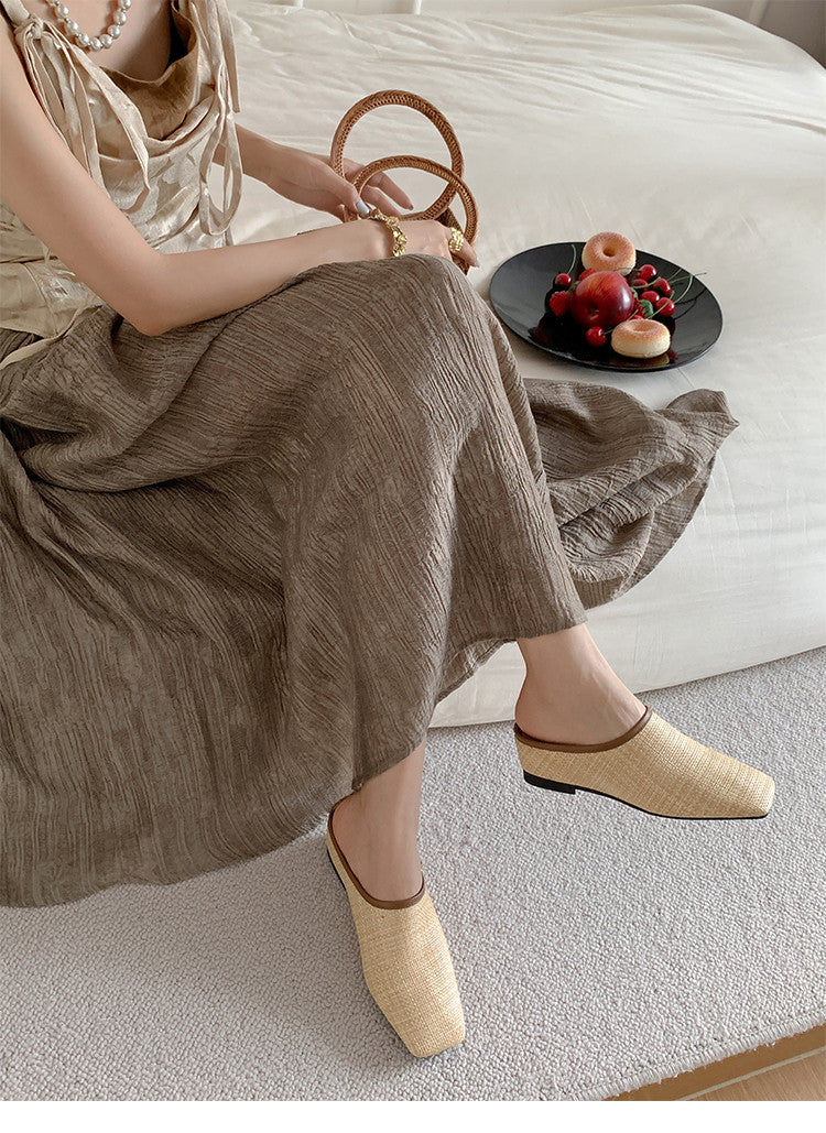 Karin Luna In Stock Spot Goods Baotou Vacation Style Height-Increasing Slippers