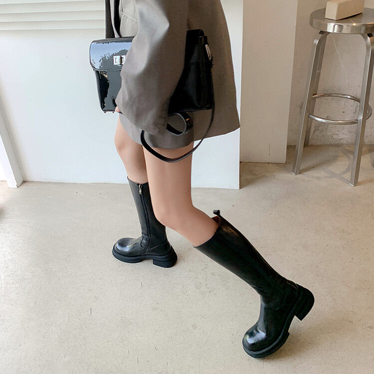 Karin Luna In Stock Spot Goods  Always in stock  Classic Basic Style Round Toe Thick Sole Knight Boots
