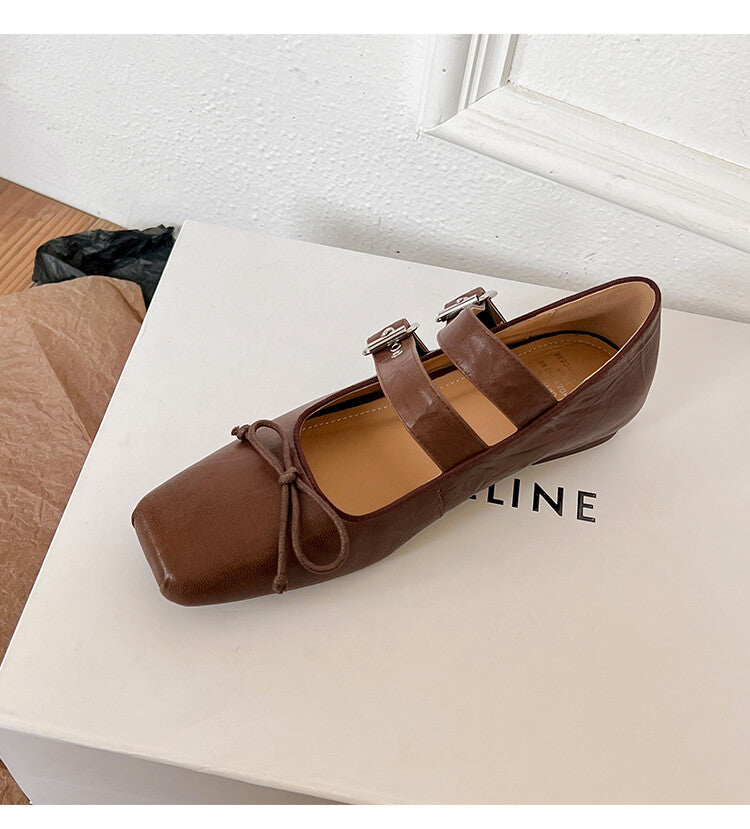Karin Luna Future Sense silver~Spot Goods Spot Goods Hot-selling Bowknot Retro Belt Buckle Ballet Mary Jane Shoes