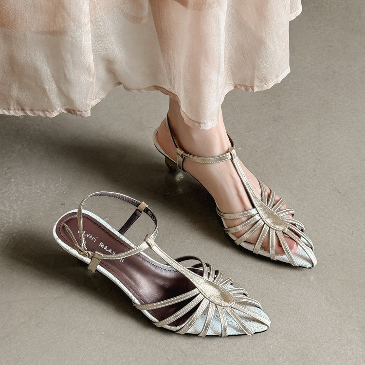 Karin Luna In Stock Spot Goods Open-toe French Style Metal Heel Sandals