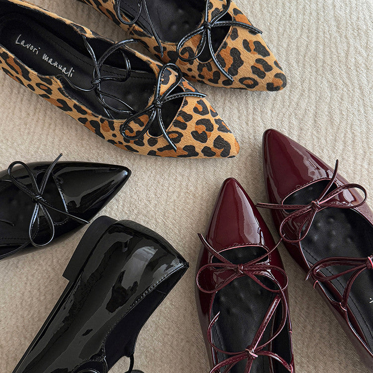 Karin Luna In Stock Spot Goods  Hot-selling Element Bowknot Square Toe Pointed Toe Single Shoes