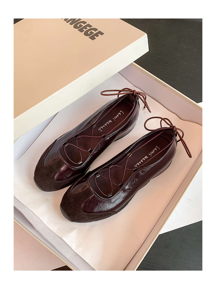 Karin Luna Basic Versatile British Style Casual Lace-up Flats