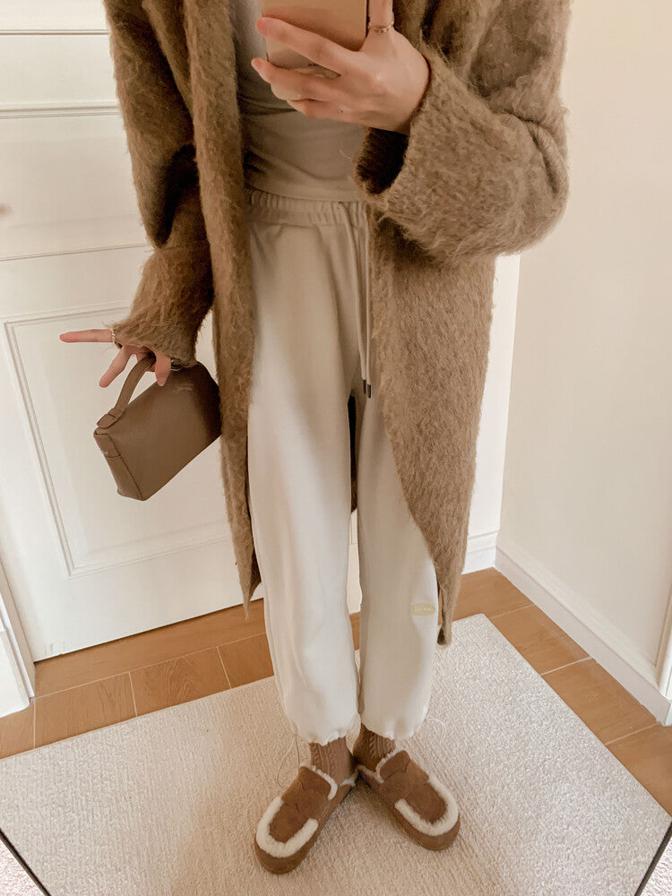 Karin Luna In Stock Look~This is such thick lamb wool Winter Atmosphere！Cowhide Leather Lamb Wool Round Toe Flat Sole Half Support！