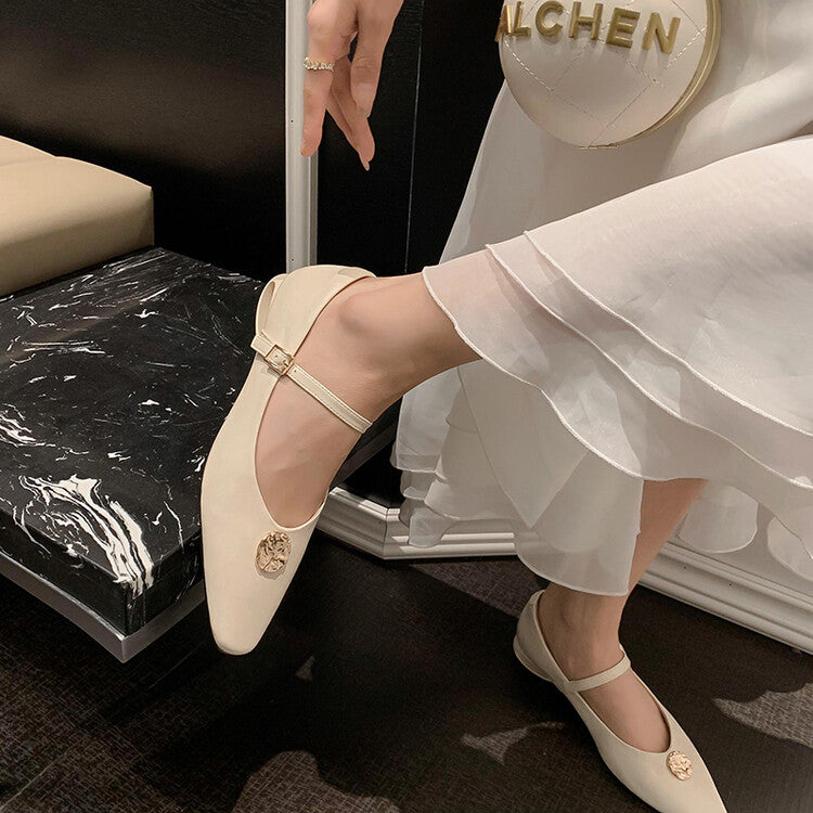 Karin Luna Camellia Story~In stock  Full Leather Shallow Mouth Single Shoes