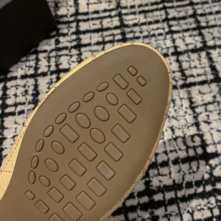 Karin Luna In Stock Spot Goods  Dior's popular retro flat rhombus-pattern granny shoes First Layer Sheepskin Full leather inside and out