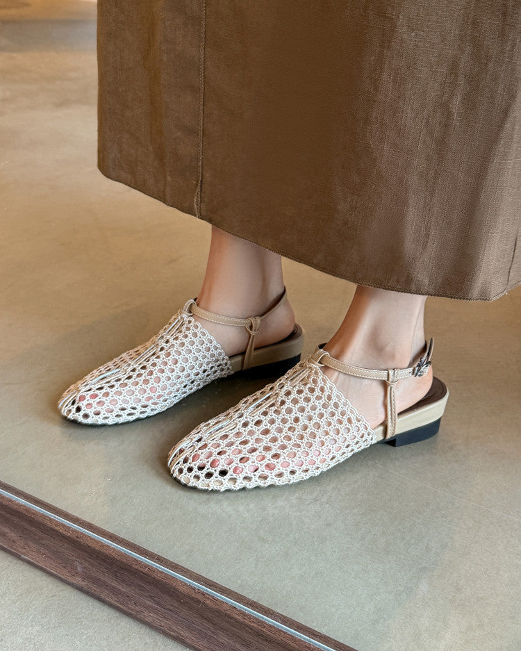 Karin Luna In Stock Spot Goods  Resort Style Series~Casual woven closed-toe flat sandals