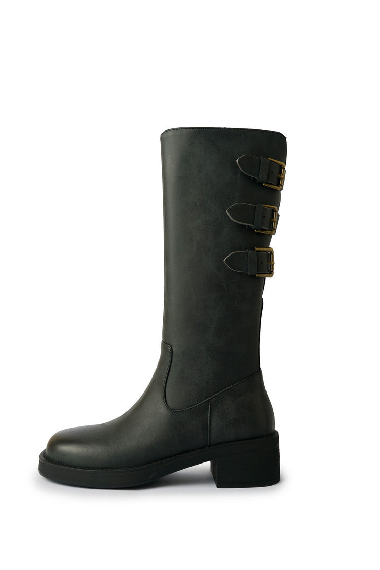 Karin Luna In Stock In Stock Thigh Circumference Belt Buckle Thick Sole Rider Boots