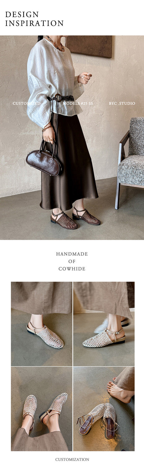 Karin Luna In Stock Spot Goods  Resort Style Series~Casual woven closed-toe flat sandals