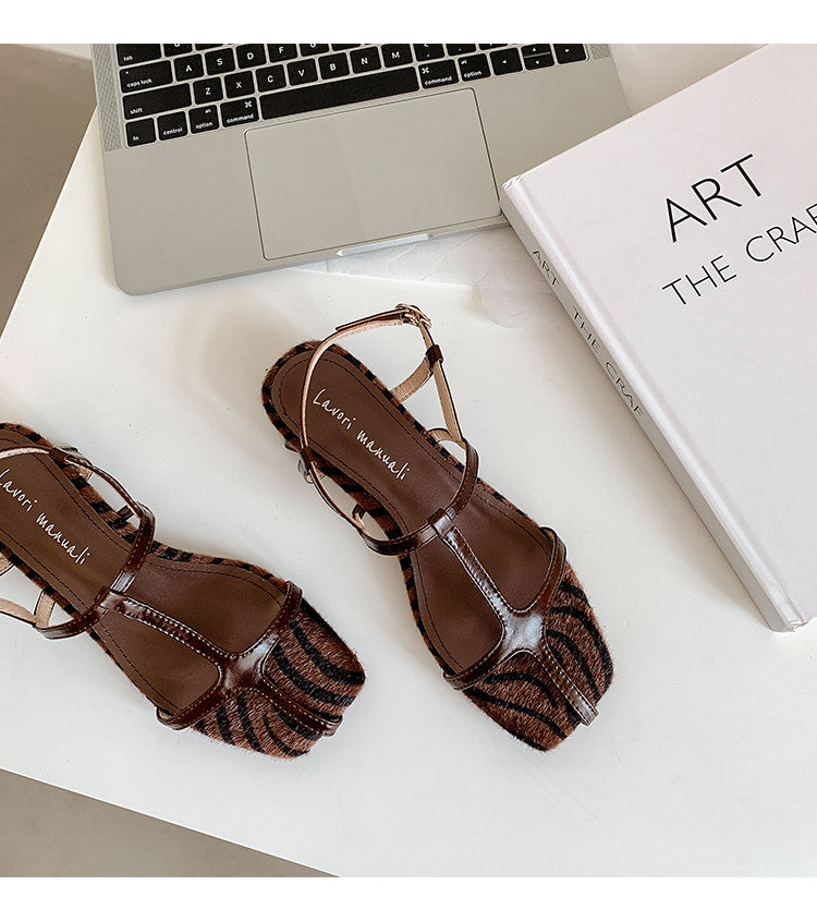 Karin Luna In Stock Spot Goods Vacation style t Strappy Open-Toe Flat Sandals