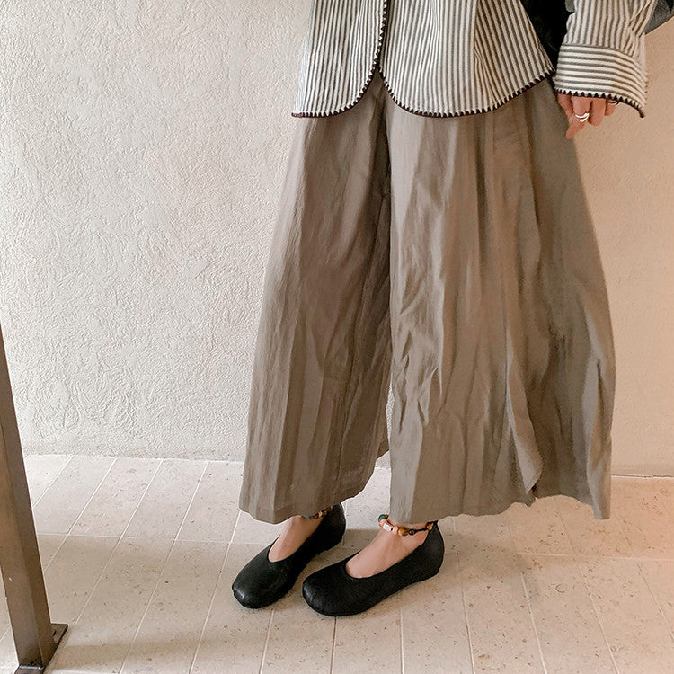Karin Luna Full Layer Inside and Out~Elephant Pattern Round Toe Hidden Wedge Granny Shoes