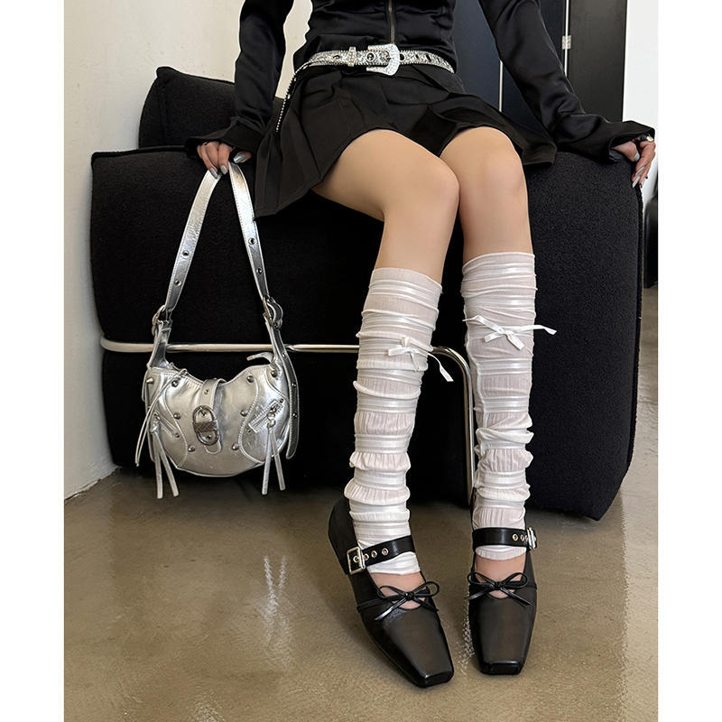 Karin Luna In Stock Spot Goods  Square Toe Internal Height Increase Detachable Bowknot