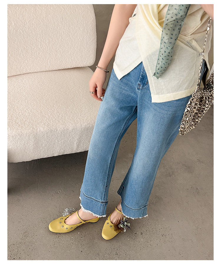 Karin Luna In Stock Spot Goods  Full-grain leather inside and out  Ultra Exquisite Round Toe Hidden Heel Closed-Toe Slippers