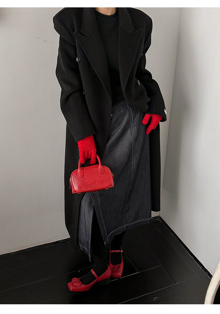 Karin Luna In Stock Spot Goods  Vintage Three-Dimensional Camellia Square-Toed Mary Jane Shoes