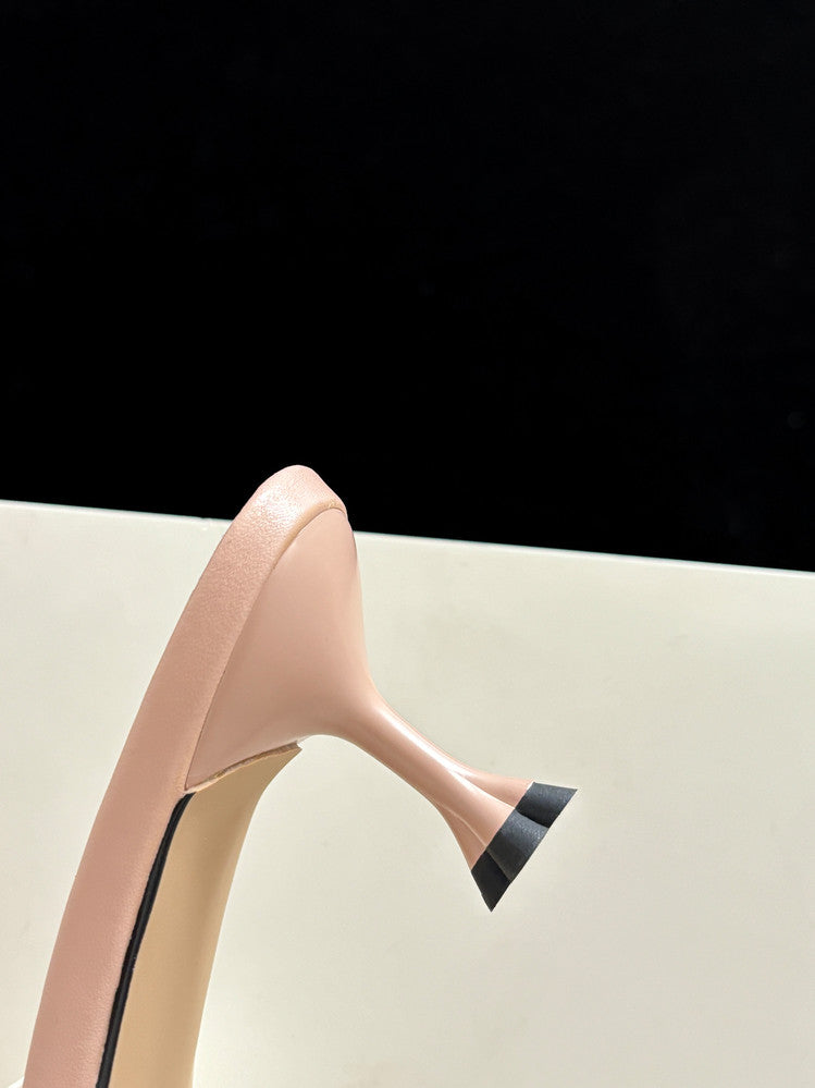 Karin Luna In Stock Spot Goods  Sequin Floral Cross Strap Square Toe Stiletto Slippers