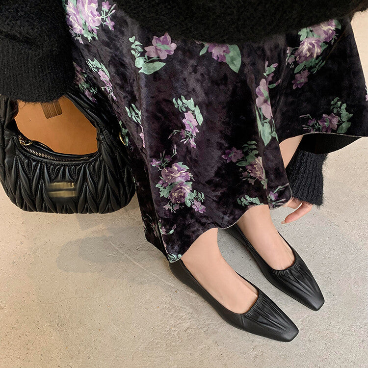 Karin Luna fell in love at first sight~ Spot Goods  Spot Goods Vintage Wrinkled Hollow Soft Sheepskin Elegant Versatile Single Shoes