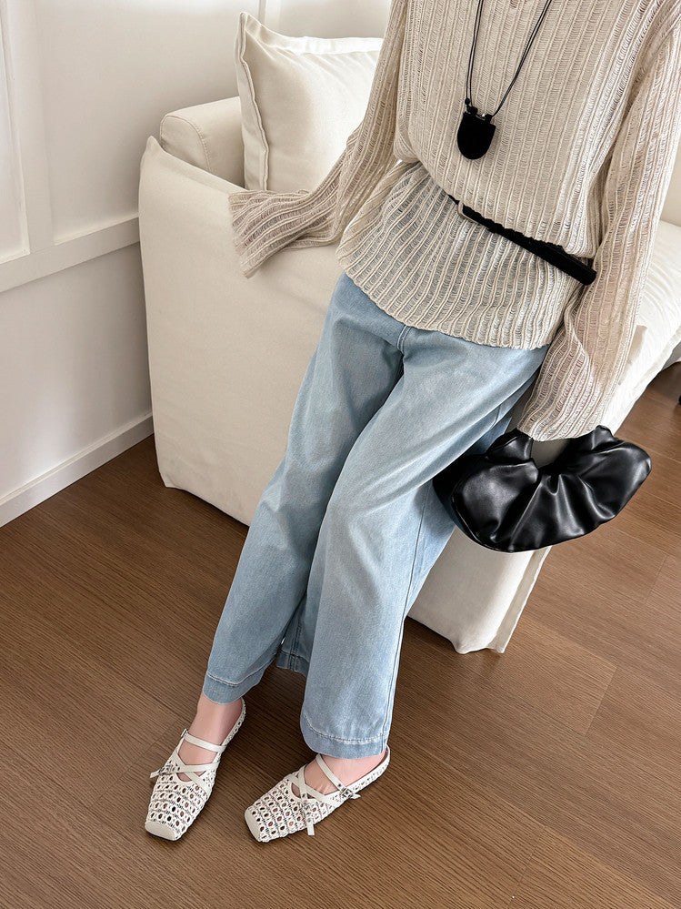 Karin Luna In Stock Spot Goods  Hot-Selling Square-Toe Woven Pig Nose Closed-Toe Slippers