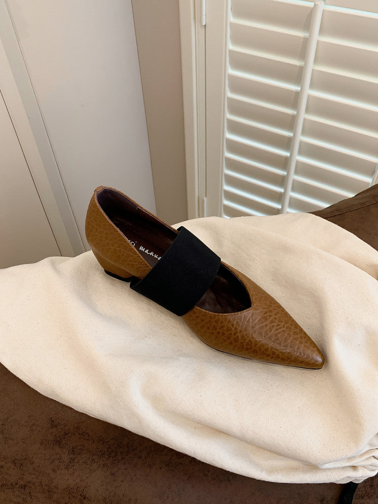 Karin Luna  Popular Pointed Toe Hidden Heel Strap Single Shoes