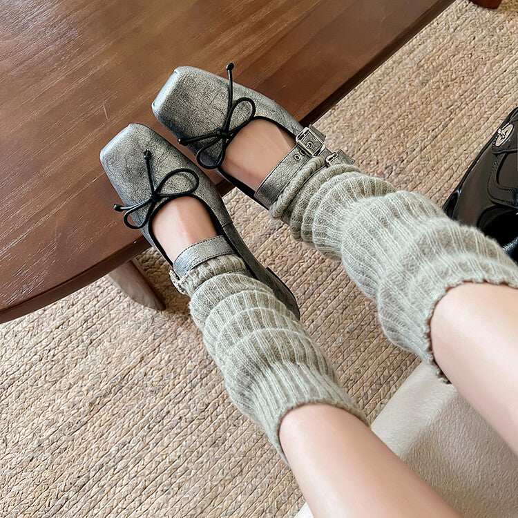 Karin Luna Future Sense silver~Spot Goods Spot Goods Hot-selling Bowknot Retro Belt Buckle Ballet Mary Jane Shoes