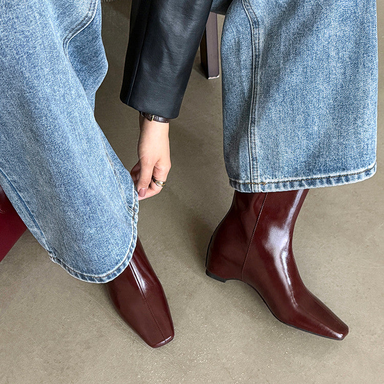 Karin Luna Basic Versatile  Square toe Hot-selling Short Boots