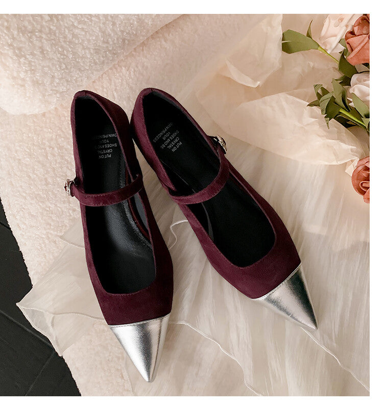 Karin Luna In Stock  Spot Goods In Stock  Classic Color Block Pointed Toe Hot-Selling Elegant Stiletto Pumps