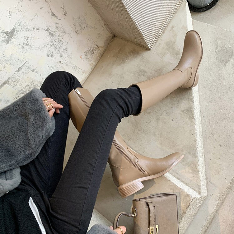 Karin Luna Internet Celebrity Photo  Best-selling in stock Full Leather Basic Long Boots  Winter Essential Combat Boots