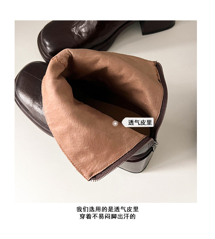 Karin Luna Elegant Style Slanted Inner Height-Increasing Long Boots