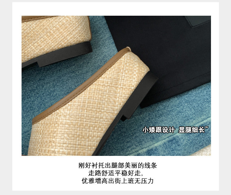 Karin Luna In Stock Spot Goods Baotou Vacation Style Height-Increasing Slippers