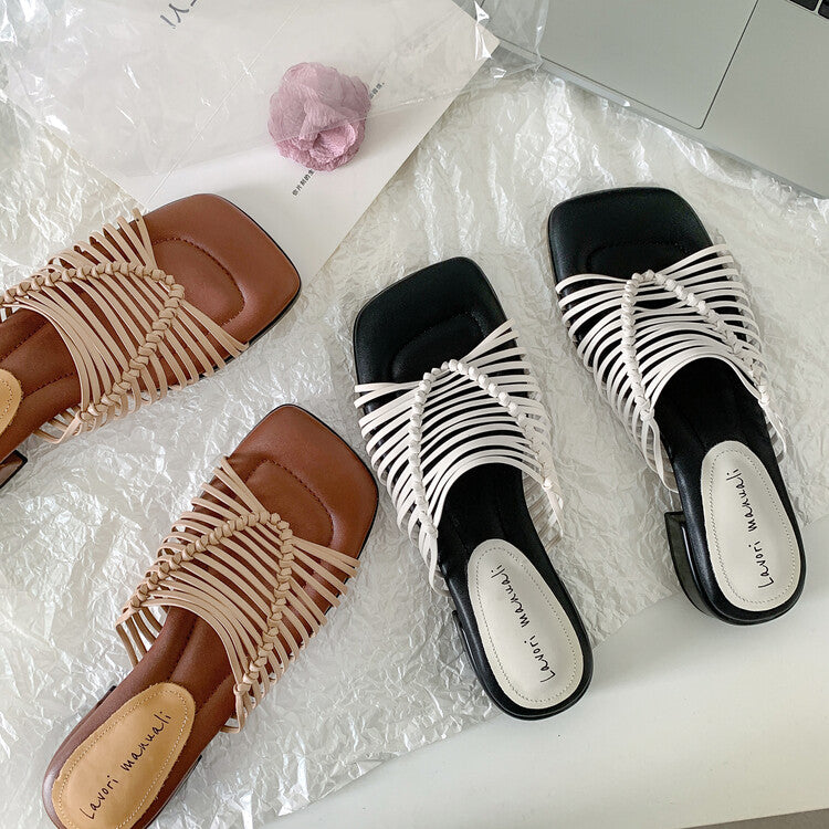 Karin Luna In Stock Spot Goods  Resort Style Handwoven Flat Sole Slippers