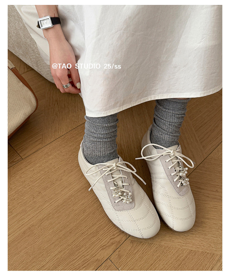 Karin Luna Casual Shoes Series~  In stock Xiaohongshu Hot-Selling Lace-Up Thick-Soled Deep Mouth Single Shoes