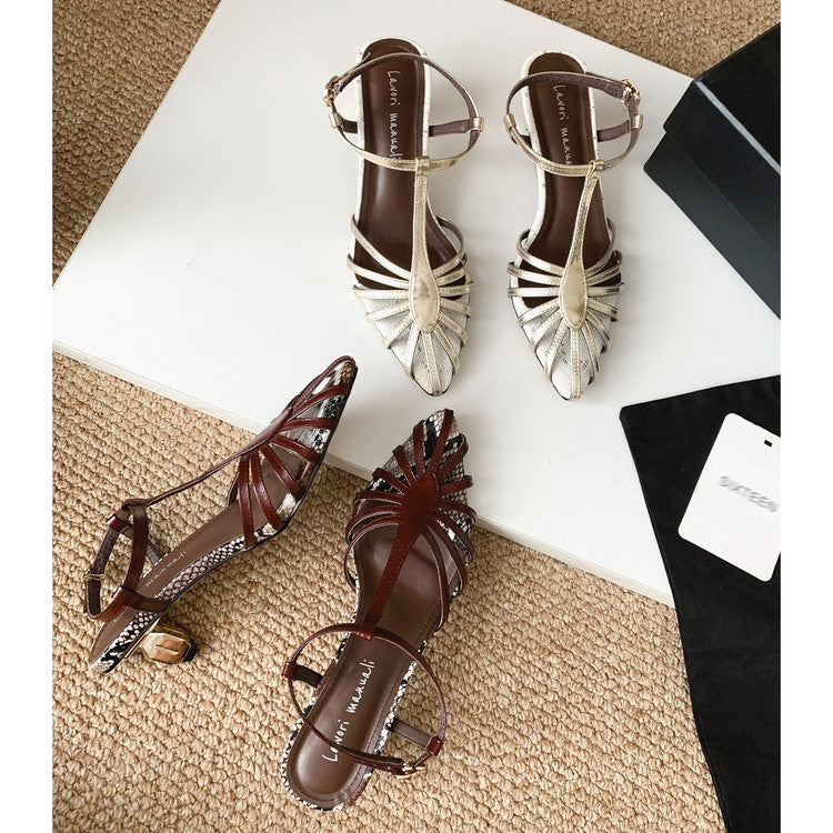 Karin Luna In Stock Spot Goods Open-toe French Style Metal Heel Sandals