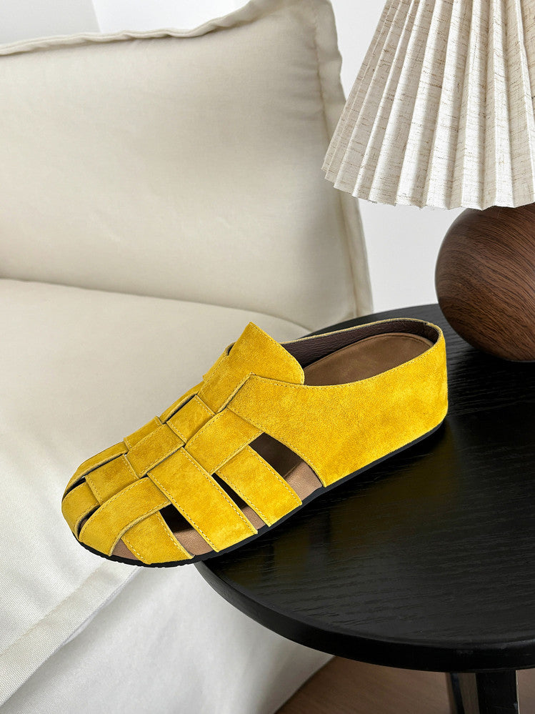 Karin Luna Full Layer Inside and Out~Basic Versatile Perforated Round Toe Birkenstock Slippers