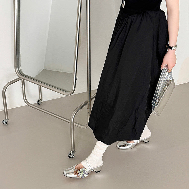 Karin Luna In Stock Spot Goods  Full-grain leather inside and out  Ultra Exquisite Round Toe Hidden Heel Closed-Toe Slippers