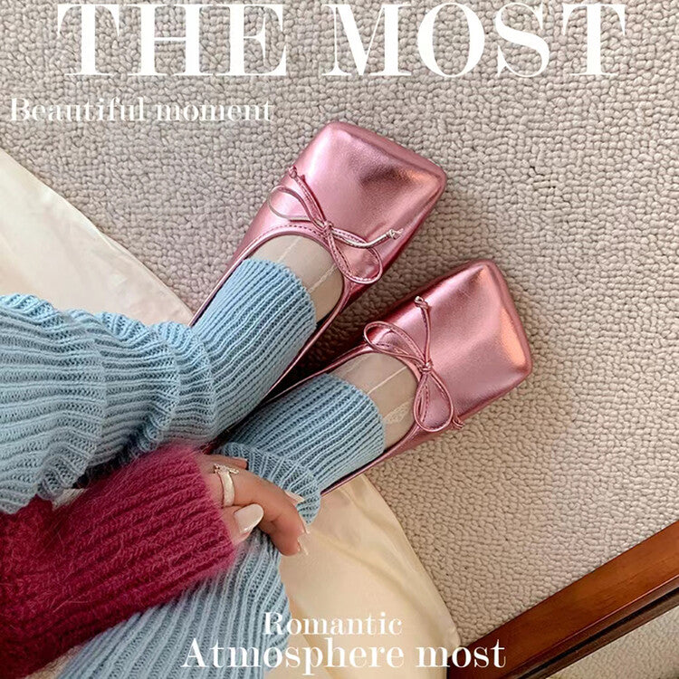 Karin Luna In Stock Spot Goods  Hurry up and grab this hot item!！Square-Toed Flat Granny Shoes