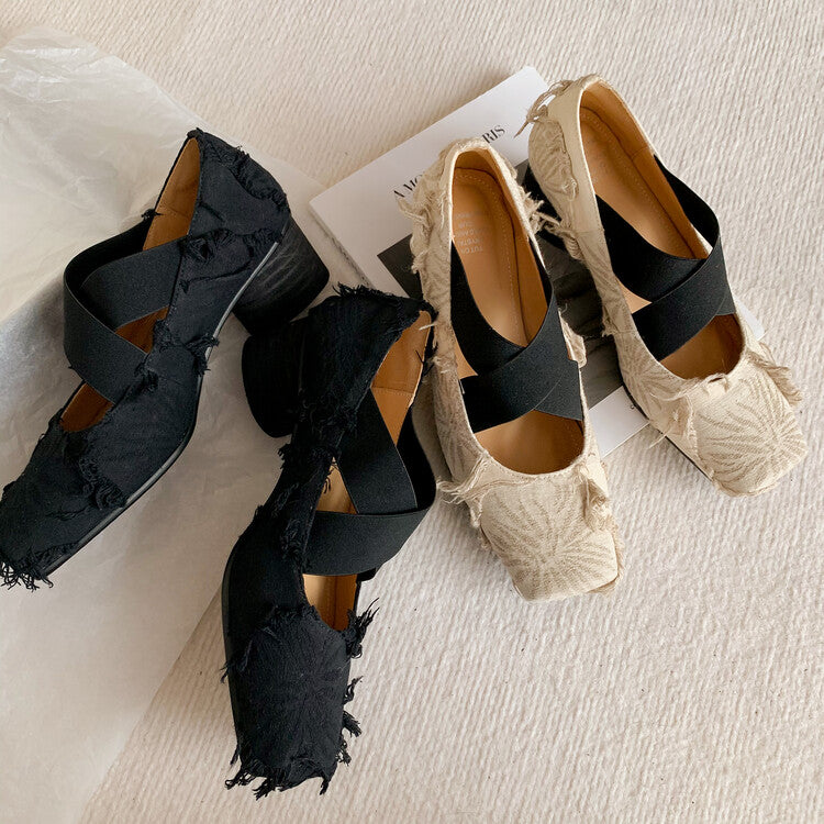 Karin Luna Chinese Pop is the Top Flow~ Orchid Pavilion Preface  New Chinese Style National Aesthetics Retro Cross Strap Mary Jane Shoes