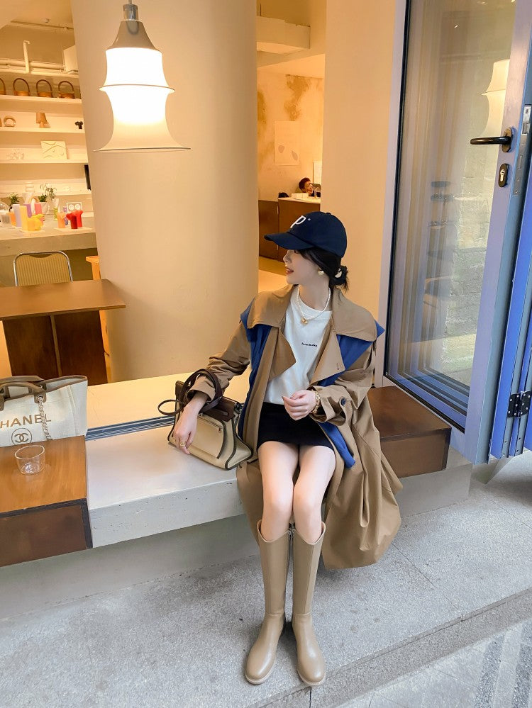 Karin Luna Internet Celebrity Photo  Best-selling in stock Full Leather Basic Long Boots  Winter Essential Combat Boots
