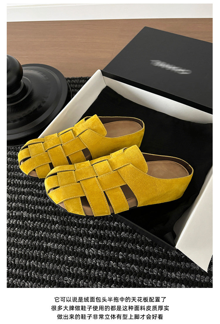 Karin Luna Full Layer Inside and Out~Basic Versatile Perforated Round Toe Birkenstock Slippers