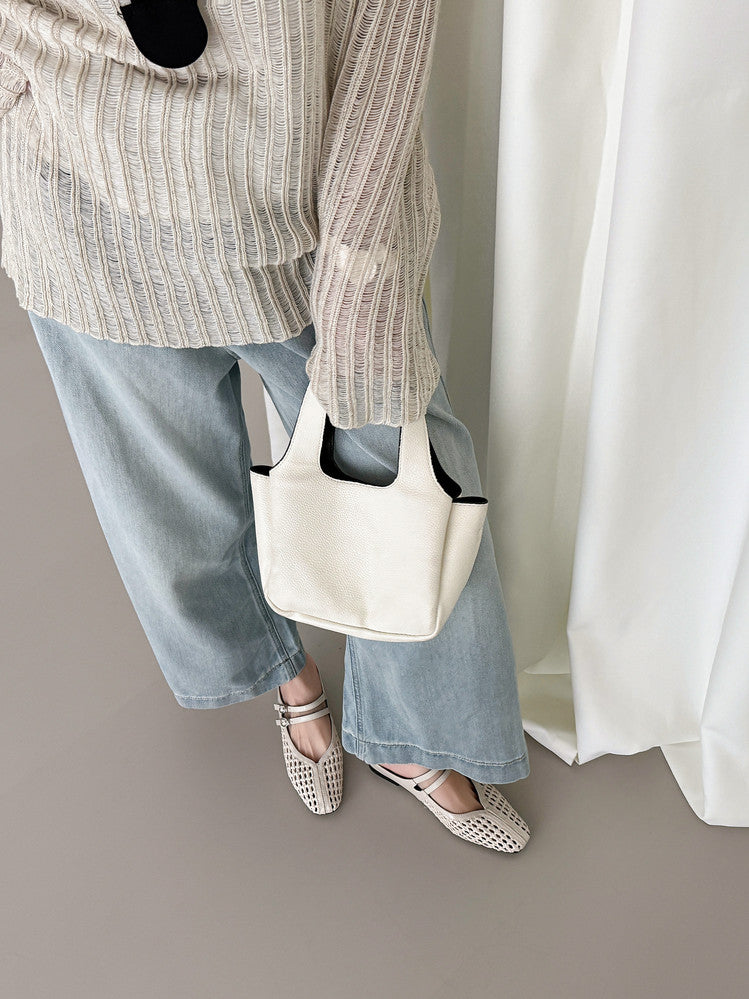 Karin Luna In Stock Spot Goods Hollow Woven One-Strap Closed-Toe Slippers