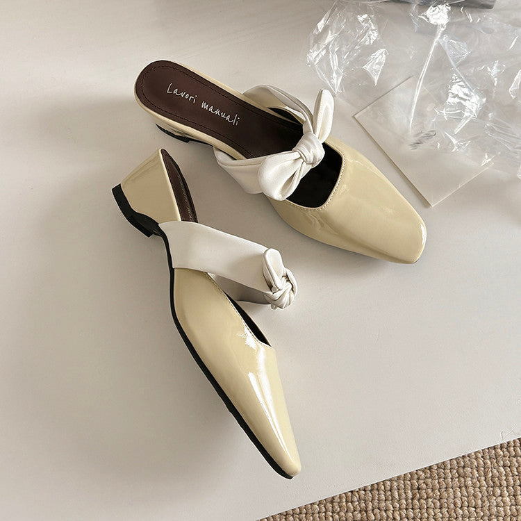 Karin Luna In Stock In Stock  Fluffy feel Bowknot Closed-Toe Slippers