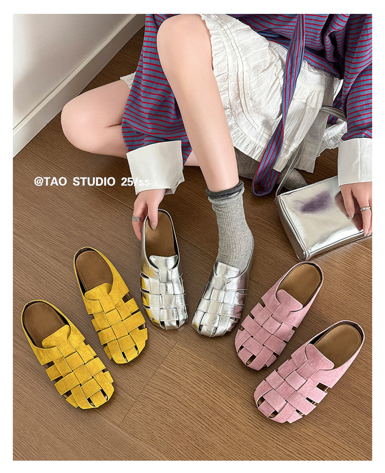 Karin Luna Full Layer Inside and Out~Basic Versatile Perforated Round Toe Birkenstock Slippers
