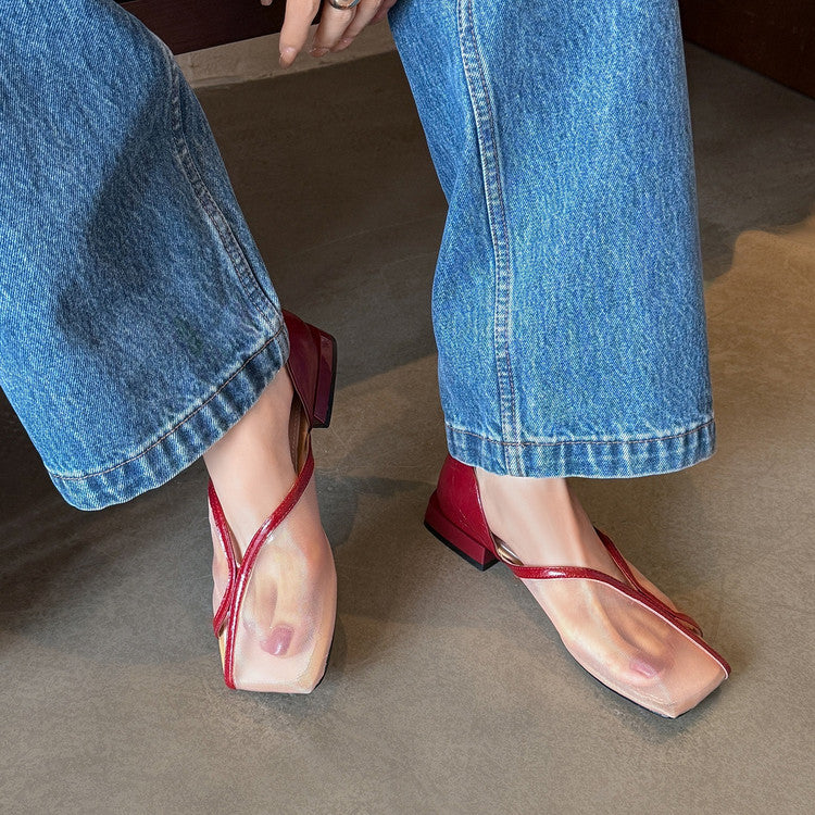 Karin Luna In Stock Spot Goods  Square Toe Mesh Sandals